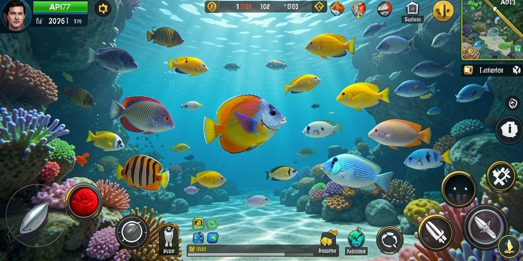Tampilan gameplay seru menangkap ikan di API77.