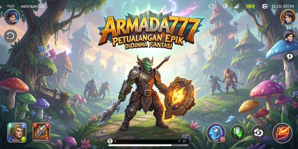 Tampilan gameplay <strong>ARMADA777</strong> menampilkan aksi petualangan mendebarkan di dunia fantastis.