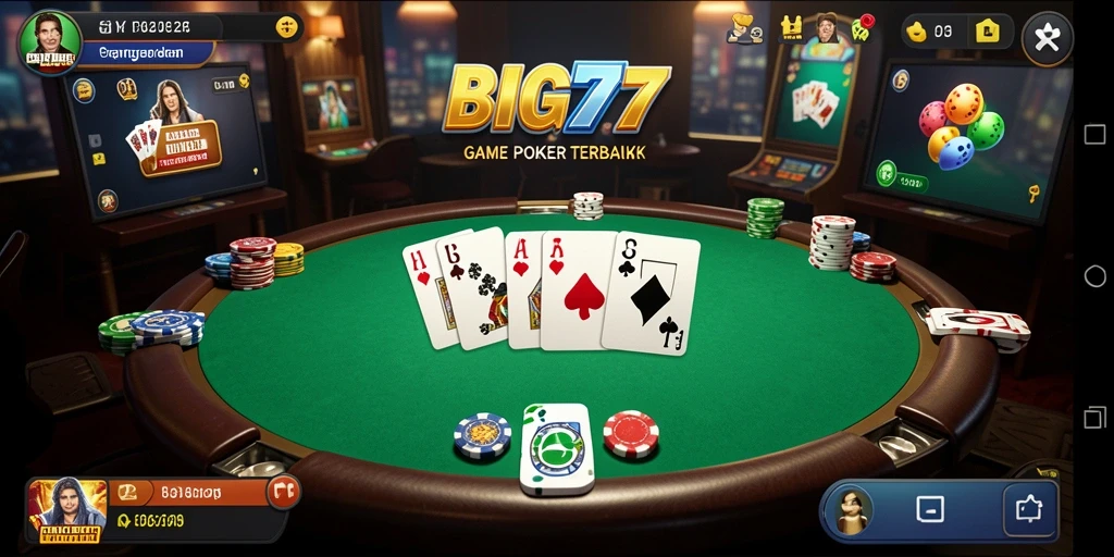 Screenshot gameplay BIG77 menampilkan aksi seru permainan poker.