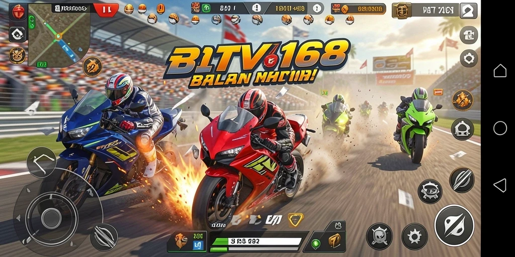 Gameplay Motor Racing yang seru dan menantang.