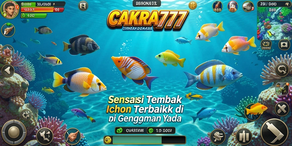Tampilan gameplay CAKRA777 yang penuh aksi Tembak Ikan.