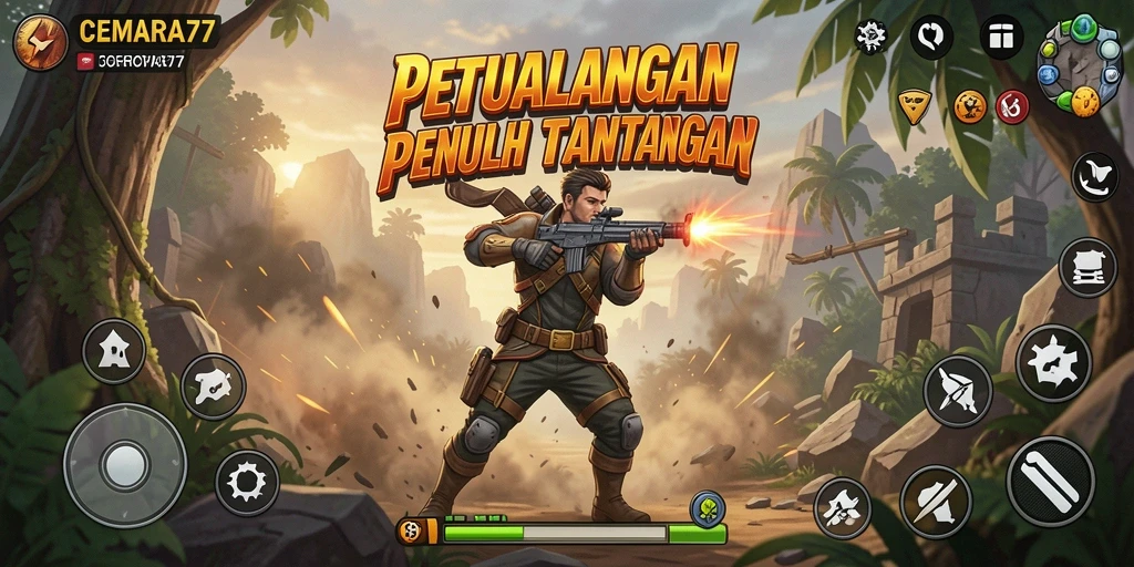 Screenshot gameplay CEMARA77 menampilkan aksi seru dan pertarungan epik.