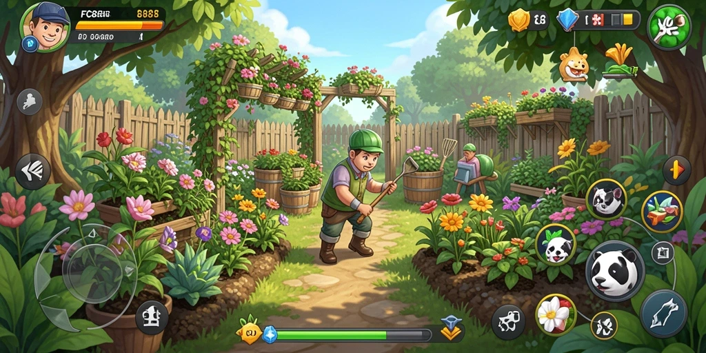 Screenshot FC888 menampilkan petualangan berkebun yang seru dan interaktif.