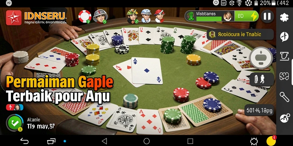 Tampilan gameplay Gaple yang seru di IDNSERU.