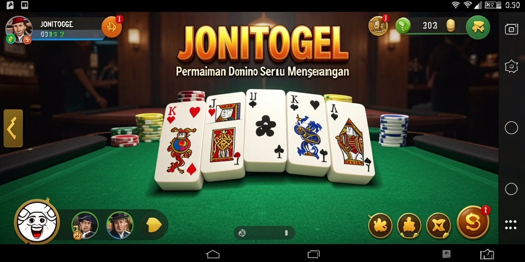 Tampilan screenshot utama JONITOGEL dengan gameplay Domino yang seru.