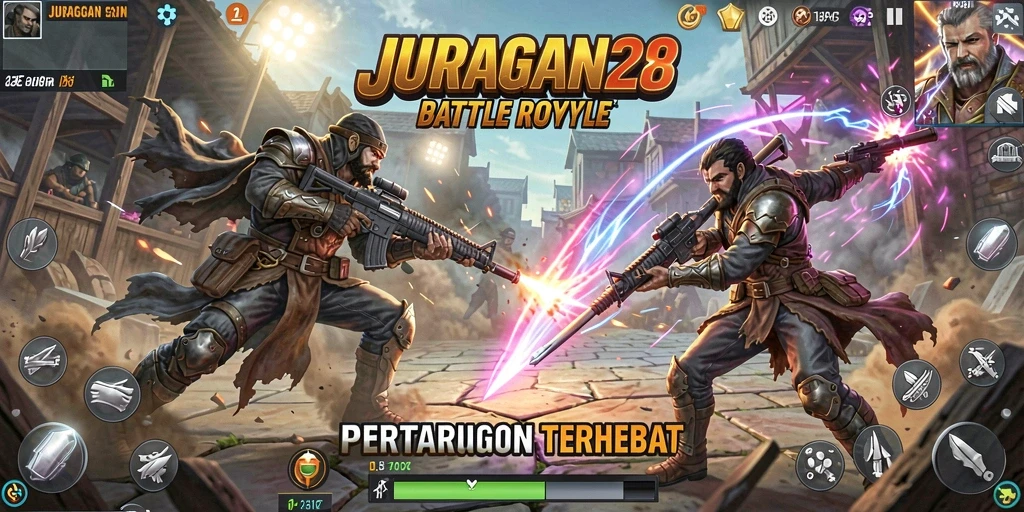 Screenshot gameplay <strong>JURAGAN28</strong> menampilkan aksi pertempuran yang mendebarkan.