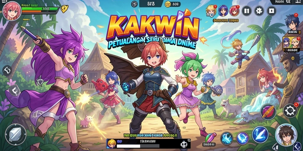 Tampilan gameplay <strong>KAKWIN</strong> yang memukau dengan aksi seru karakter anime.