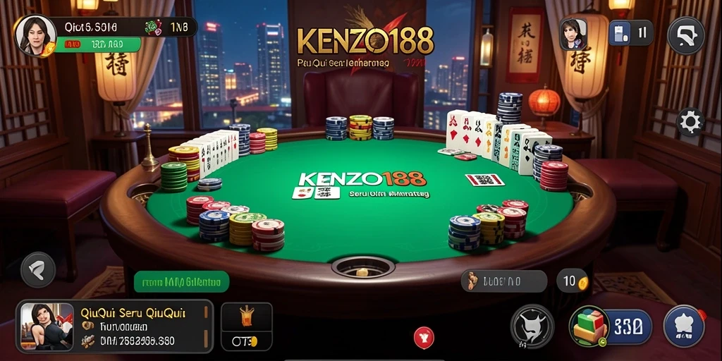 Tampilan gameplay KENZO188 saat bermain QiuQiu yang seru.