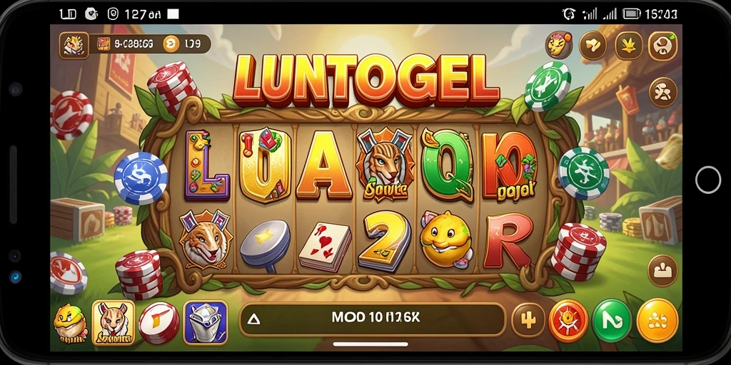 Tampilan gameplay LUNATOGEL dengan grafis yang menawan dan interaksi karakter.