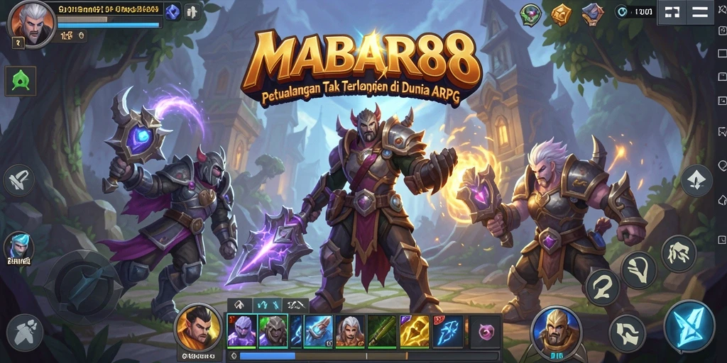 Screenshot gameplay dinamis dari MABAR88, menunjukkan aksi pertarungan yang seru.