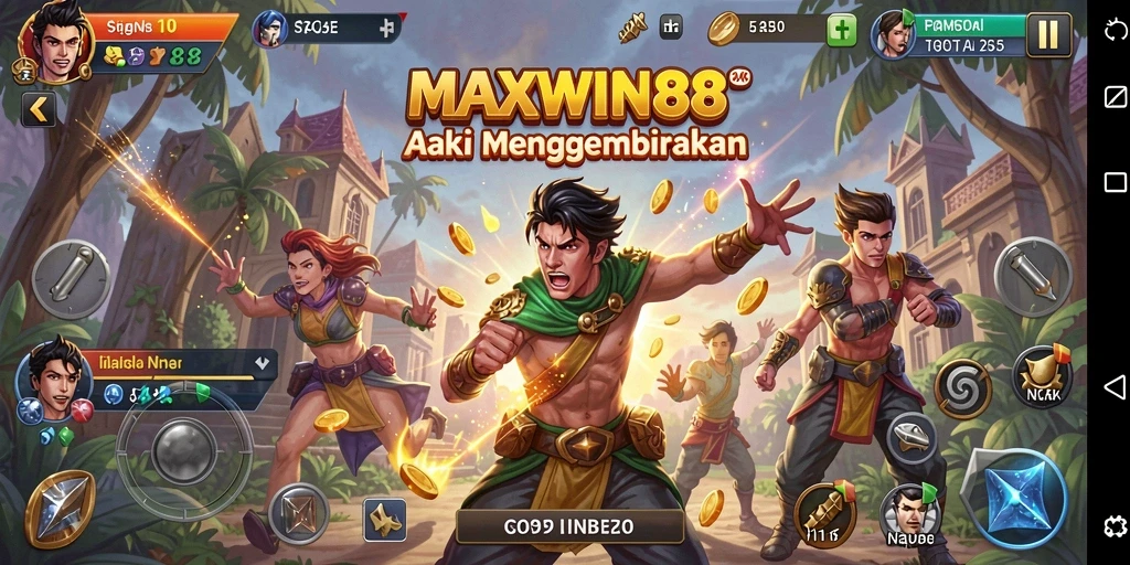 Tampilan gameplay action yang mendebarkan di MAXWIN88.