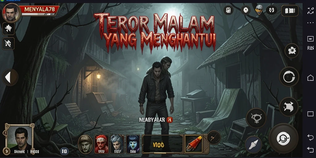 Screenshot MENYALA78 menampilkan suasana mencekam gameplay horor.