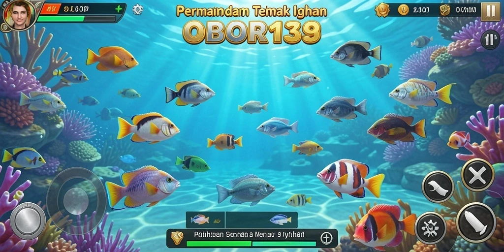 Screenshot utama OBOR138 menampilkan aksi Tembak Ikan yang seru.