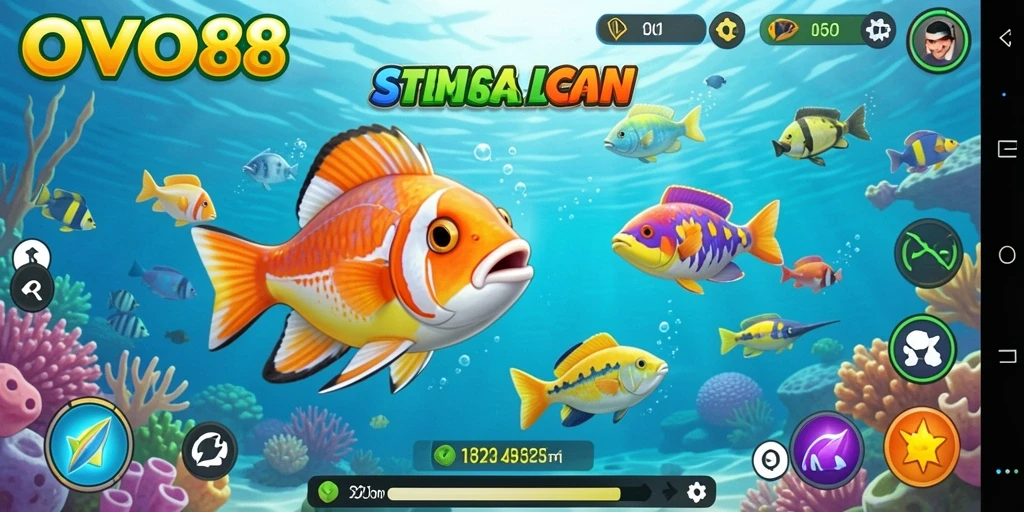 Tampilan menarik dari gameplay Tembak Ikan di OVO88.