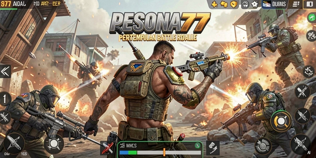 Tangkapan layar gameplay PESONA77 menampilkan aksi mendebarkan di medan pertempuran.