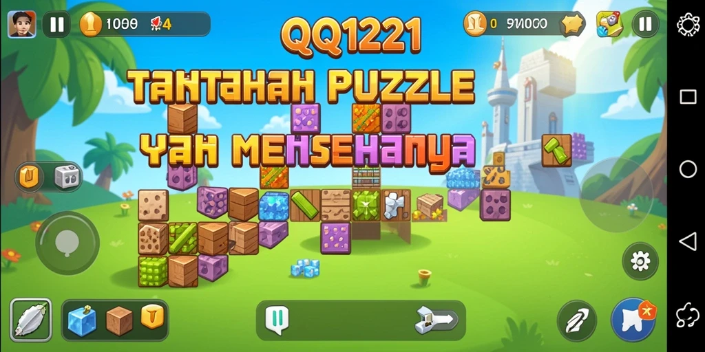 Tampilan gameplay QQ1221 dengan tantangan Puzzle yang seru.