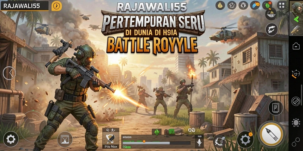Tangkapan layar gameplay memukau dari RAJAWALI55 dalam pertempuran Battle Royale.