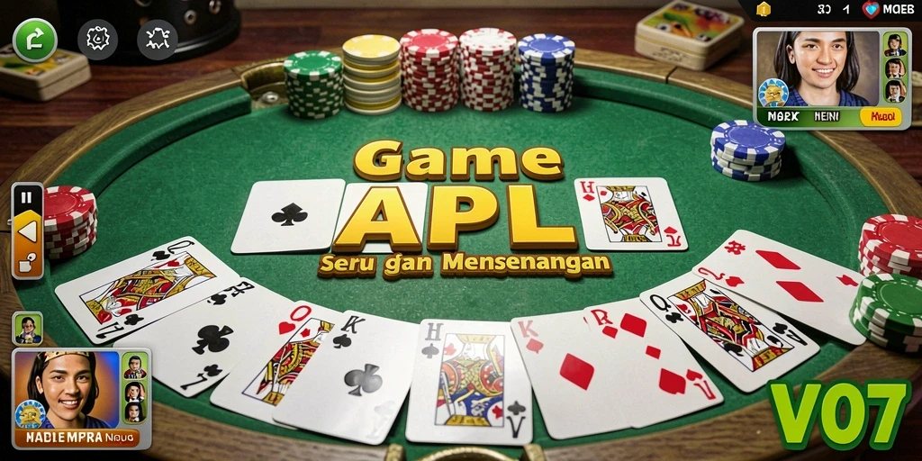 Screenshot V07 menampilkan gameplay seru Gaple dengan teman.