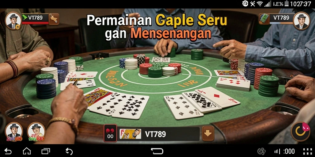 Tampilan gameplay VT789 dengan kartu Gaple yang menarik.