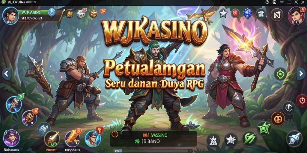 Screenshot gameplay WJKASINO menunjukkan serunya pertarungan RPG.
